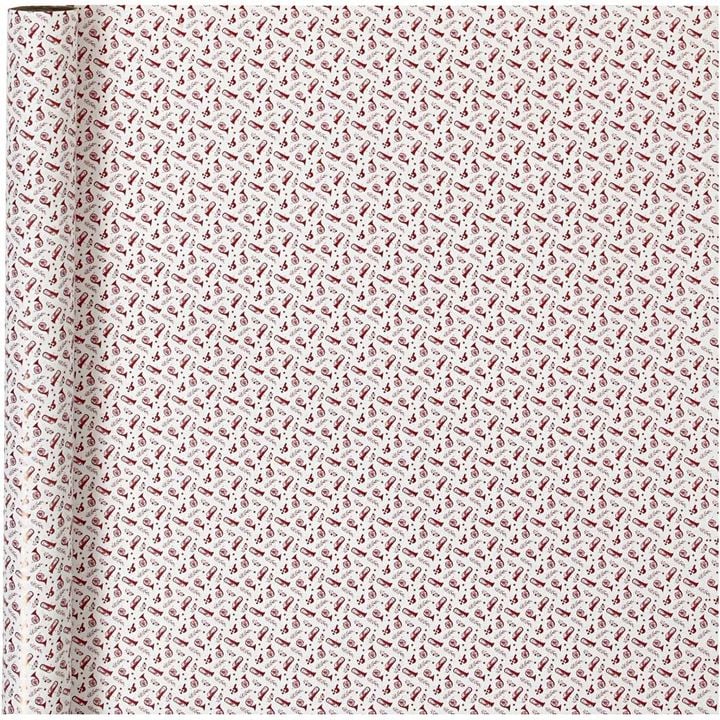 Balící papír | red white trumpe 70 cm x 4 m