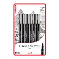 Sada fixů UNI PIN fineliner Draw and Sketch 8 ks