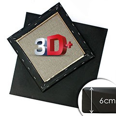 3D + Černé malířské plátno na rámu PROFI - různé rozměry