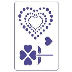 Šablona PENTART A5 - Srdce / Květiny