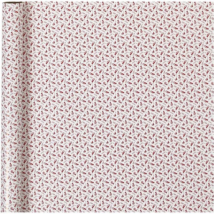 Balící papír | red white trumpe 70 cm x 4 m