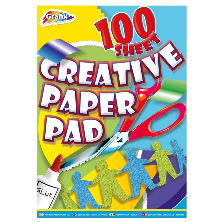 Levně Barevné papíry Grafix 21x30 cm - 100 listový blok (kreativní papír)