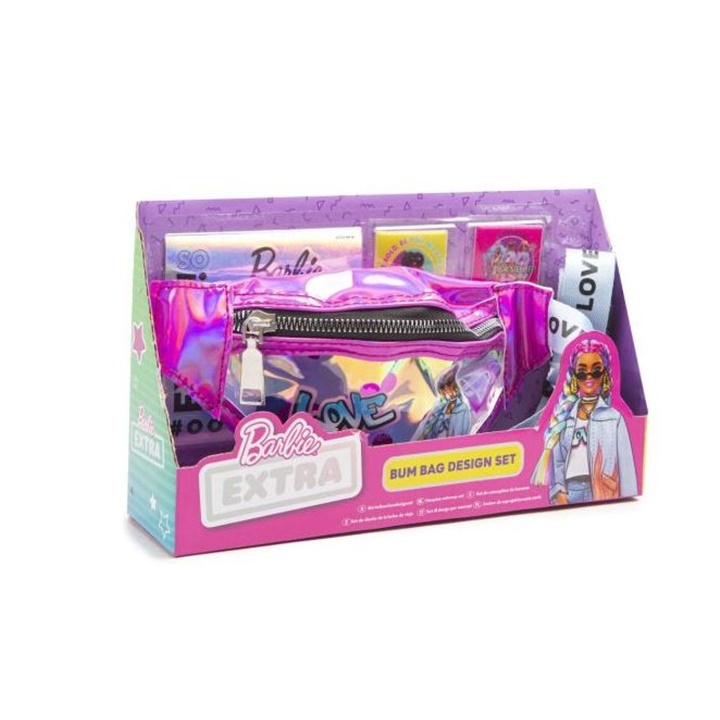 Levně Dětská ledvinka Barbie s nálepkami (taštička Barbie)