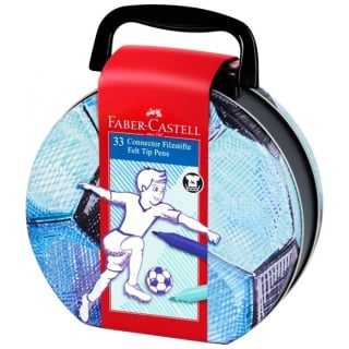 Faber-Castell popisovače s klipem Fotbalový kufřík 33 ks