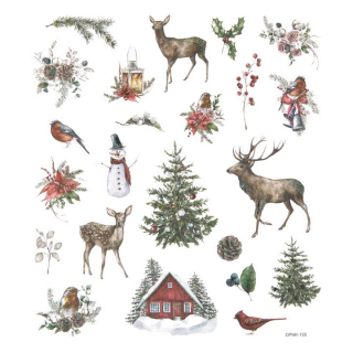 Sada vánočních nálepek 23 ks | Líbezné Vánoce v přírodě