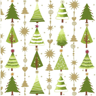 Ubrousky na dekupáž Christmas Trees - 1 ks