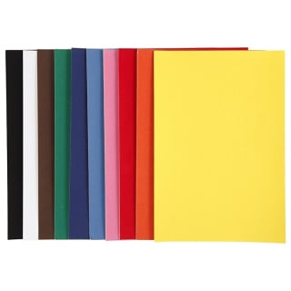 Velurový papír A4 - různé barvy / sada 10 ks