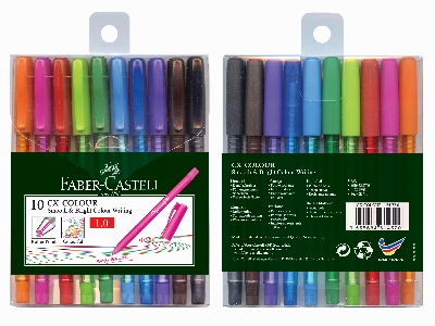 Levně Kuličkové pero barevné 1.0 CX / 10 set (Faber Castel - Kuličková pera)