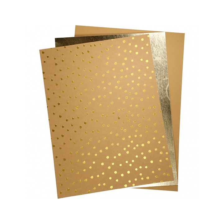 Papír z umělé kůže Gold - 3 listy, 1 balení