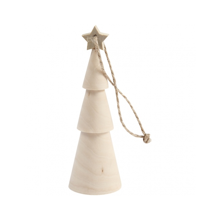 Levně Stromeček s hvězdou - vánoční ozdoba (dřevěný výrobek k dotvoření)