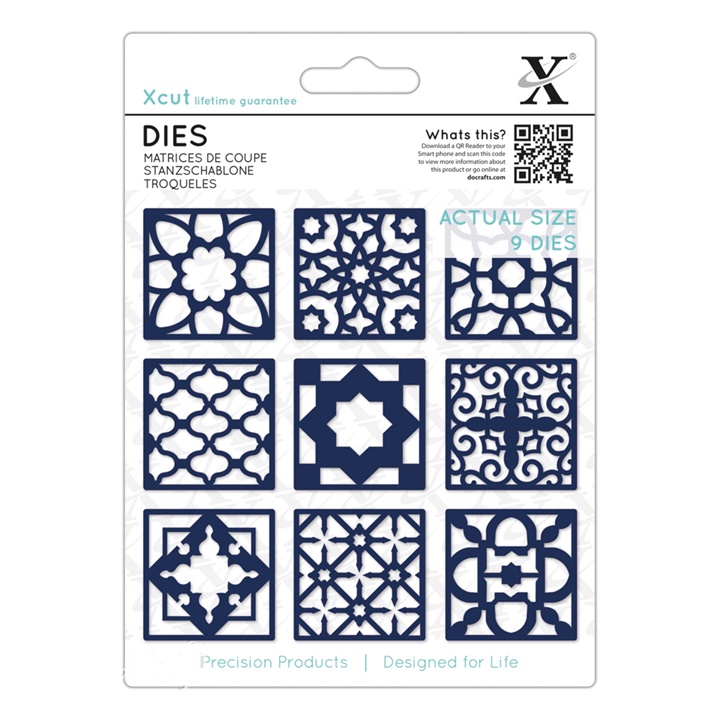 Levně Vyřezávací šablony Xcute Dies Moroccan Tiles - sada 9 ks (kovové)